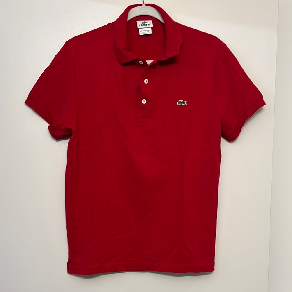 Lacoste Red Polo Shirt Classic Cotton Piqué